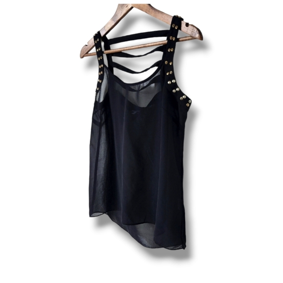 Charlotte Russe Semi-Sheer Caged Tank Top w/Studs | XS - Picture 8 of 8